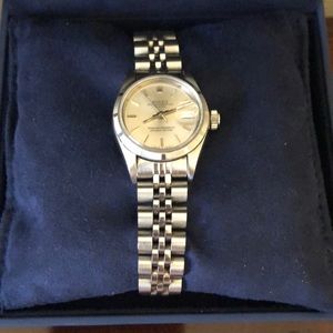 Ladies Stainless Steel Rolex Perpetual Date Watch